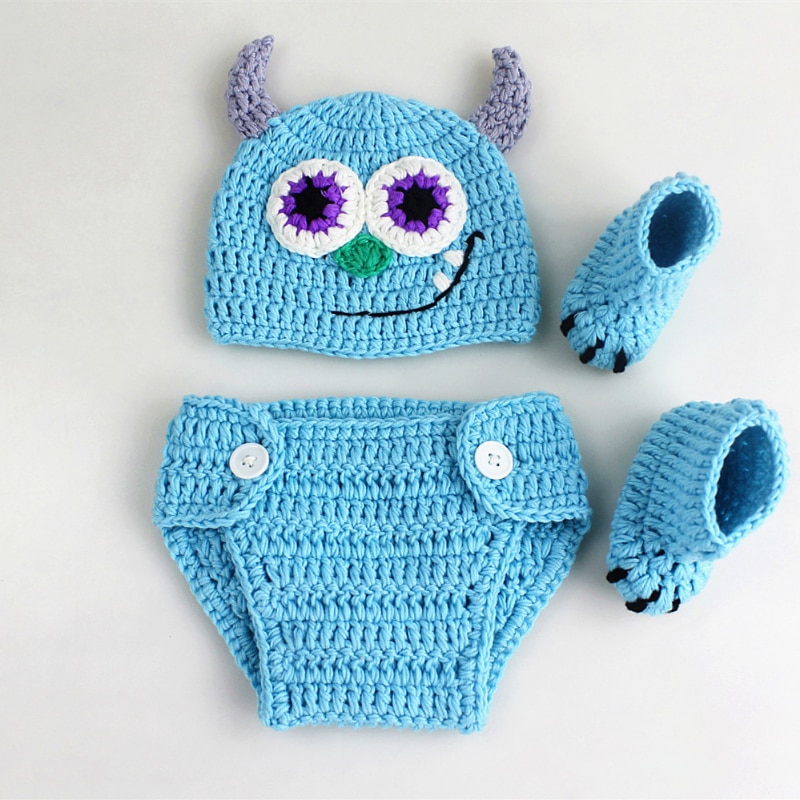 Newborn Photography Clothing Suit Cute Cartoon Knitted Animal Baby Infant Photo Studio Shooting Props Costume Accessories