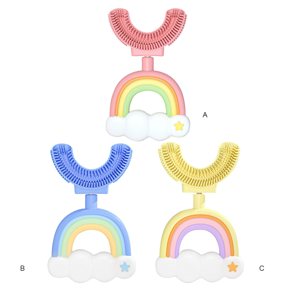 U-Shaped Kids Toothbrush 2-6 Years Old Dual-Sided Baby Tooth Brush Cleaning Training Travel Boys Girls Children