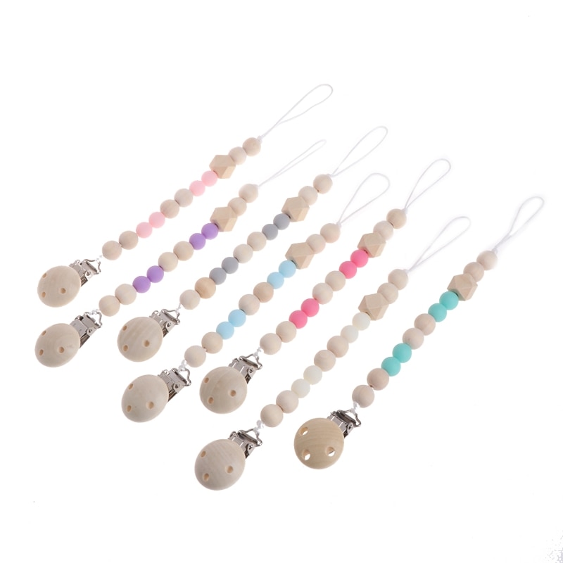 Pacifier Clip Holder Teething Bead for Baby Girls Shower Gift for Boy and Girl