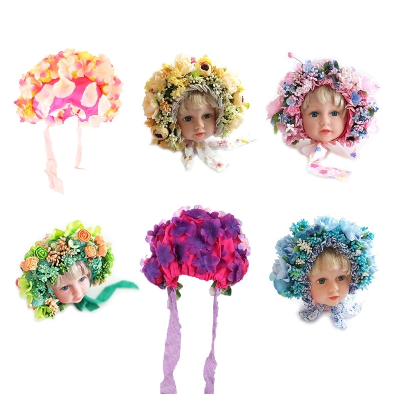 Baby Headband Flower Bonnet Hat Hairband Infant Headdress Newborn Photo Props Infant Photo Hair Accessories Wholesale