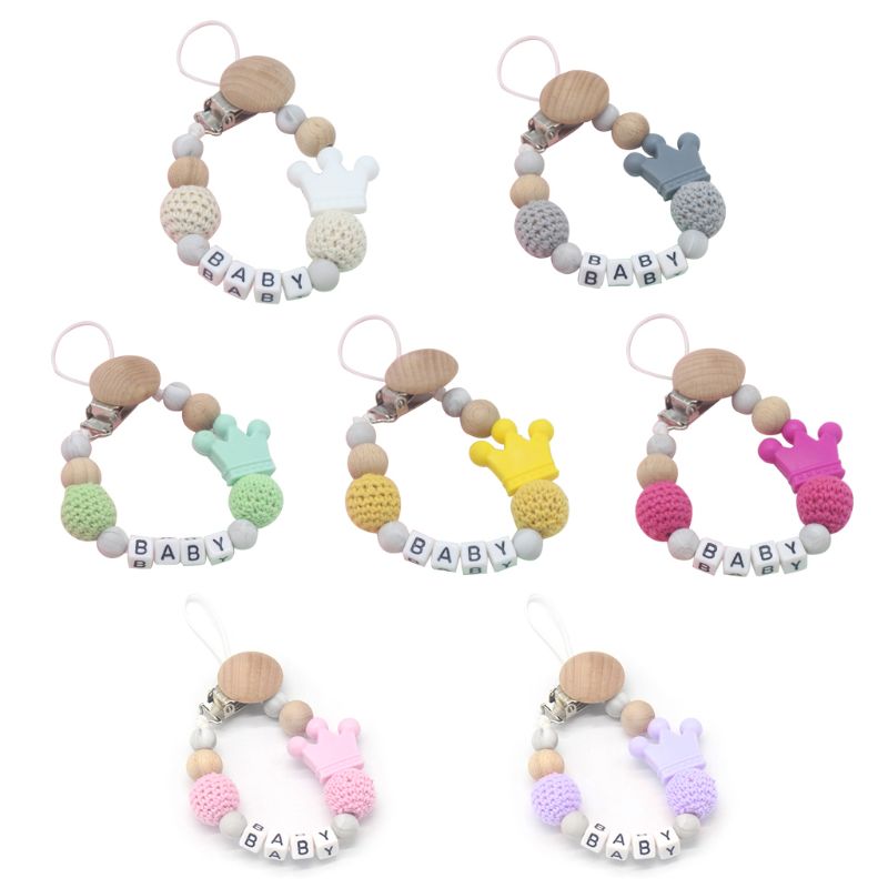 Lovely Anti-fall Clip Baby Appease Pacifier Chains Infants Nipple Feeding Handmade Silicone Safe Teether Wholesale