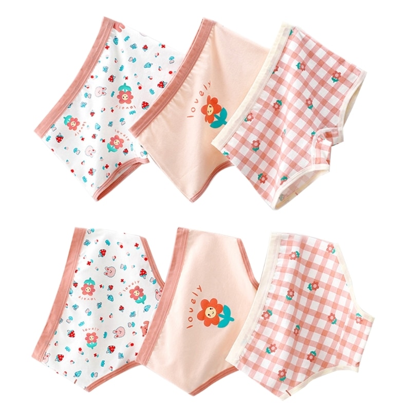 Print Undershorts Breathable Cotton Underpants Briefs Toddlers Shorts-3Pcs Wholesale