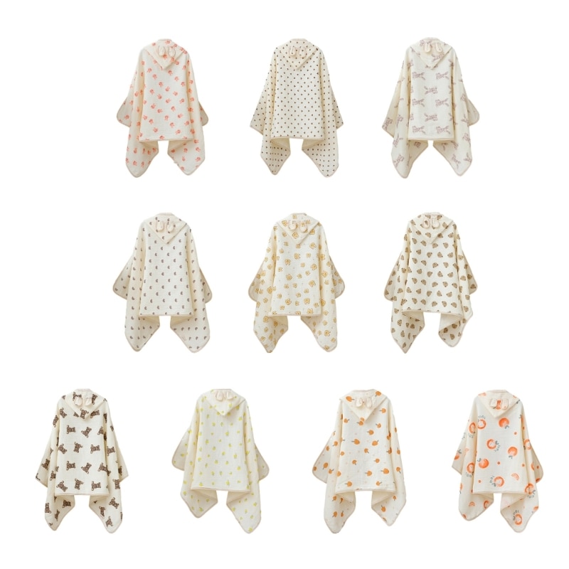 Newborn Hooded Bath Towel Soft Absorbent Infant Towel 0-3Y Toddler Print Bathrobe Baby Unisex Wrap Blanket Shower Gift Wholesale