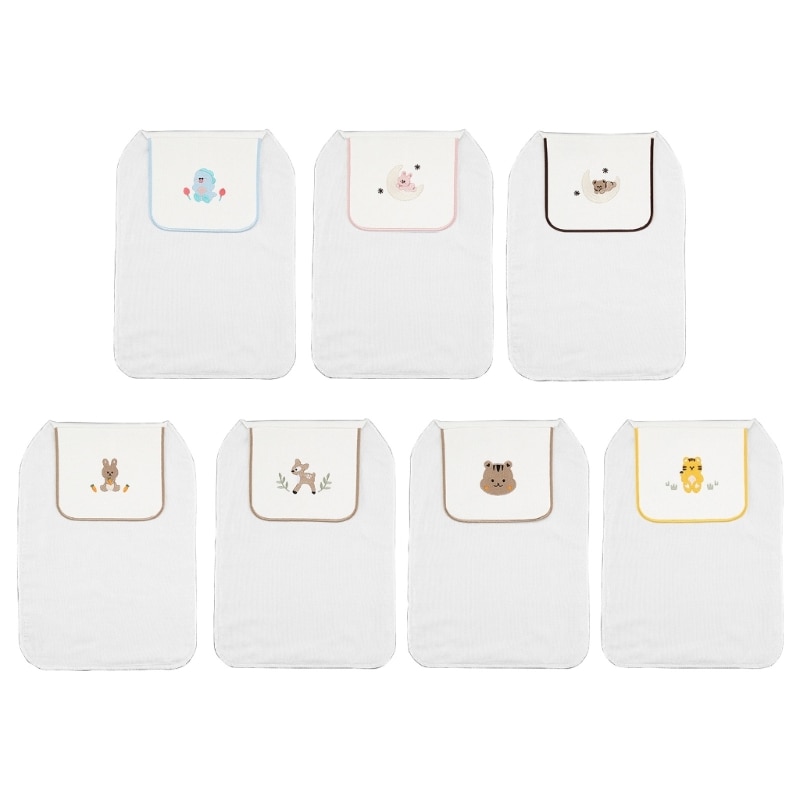 Newborn Sweat Absorbent Towel with Cartoon Infant Back Towels Wholesale