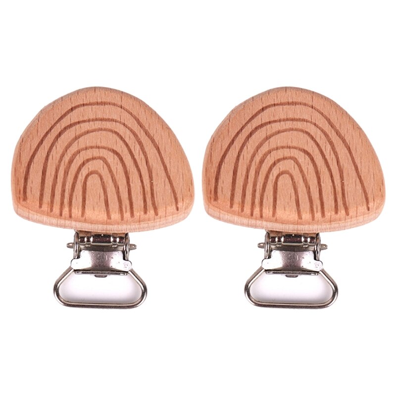 Teething Grasping Toy Clip Rainbow Beech Clips Natural Beech Wood Pacifier Clip Wholesale