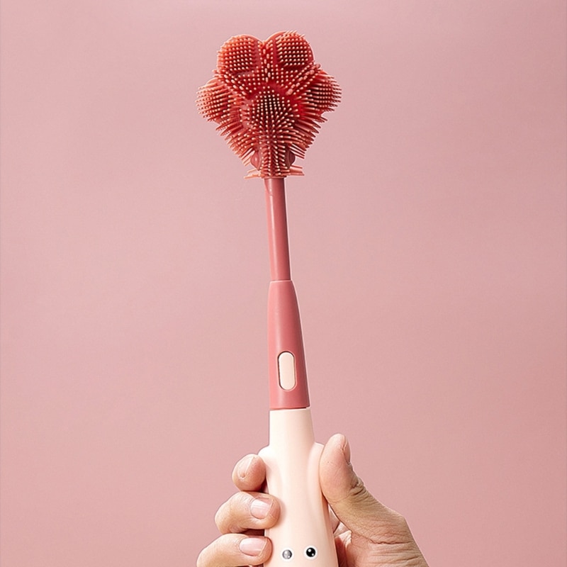 Soft Brush Baby Bottle Cleaner Rubber Cleaning Brush for Bottles Cups Wholesale