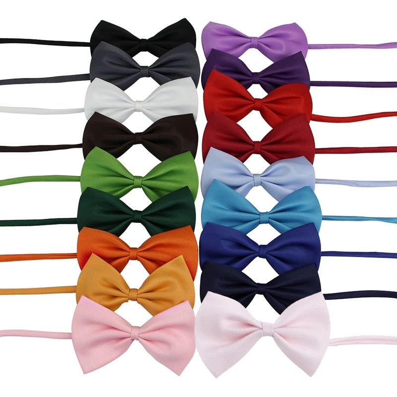 Lot Children Girls Boys Toddlers Bowtie Pre Tied Wedding Bow Tie Plain Necktie