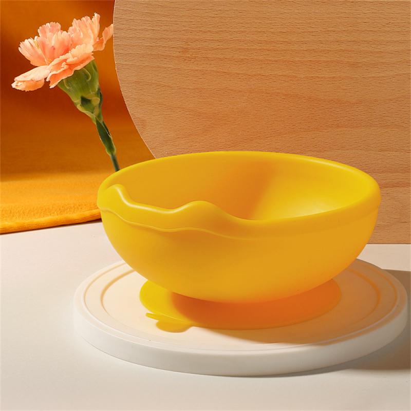 Anti-shatter Bowl Non-slip Non-slip Bowl Sucker Silica Gel Baby Feeding Bowl Kids Bowl Wear-resistant Food Supplement Bowl Train