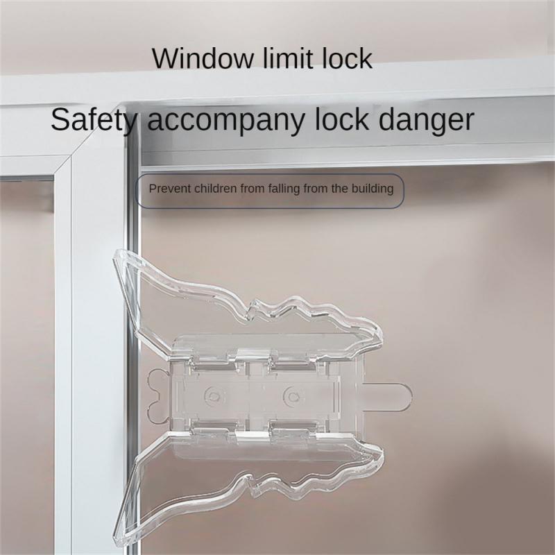 Sliding Door Stopper Abs No Need To Punch Butterfly-shaped Strong Adhesion Traceless Glue Protection Equipment Door Lock