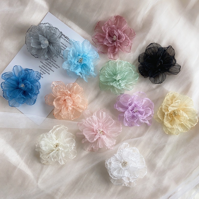 Bulk 10pcs/Lot 3.5" Vintage Handmade Burned Rosette Flower Head Flat Back For Dress Wedding Home Decoration Pets DIY Access