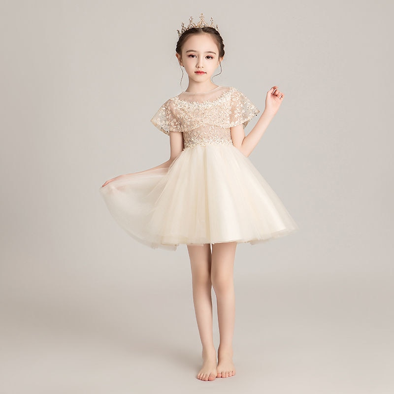 2023 Girls Party White Prom Tulle Dress Fluffy Flower Girl Evening Princess Winter Velvet Wedding Toddler Dresses for New Year