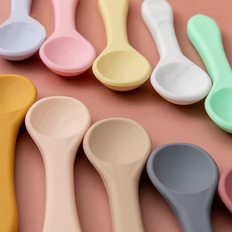 Baby Soft Silicone Spoon Feeding Kid Dishes Toddlers Infant Feeding Accessories Spoon Silicone Tableware Children's Supplie