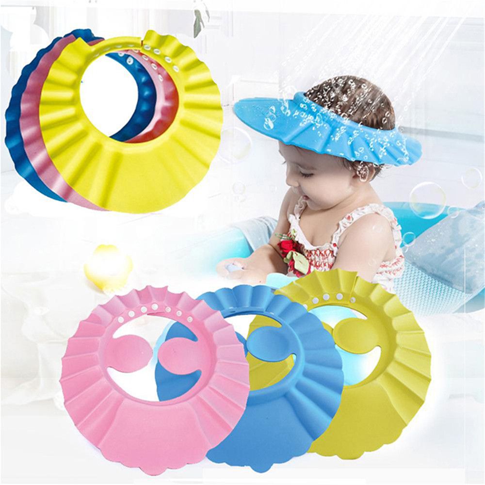 Child Kids Portable Adjustable Ear Protection Waterproof Wash Hair Shield Shampoo Hat Baby Shower Caps Bath Visor