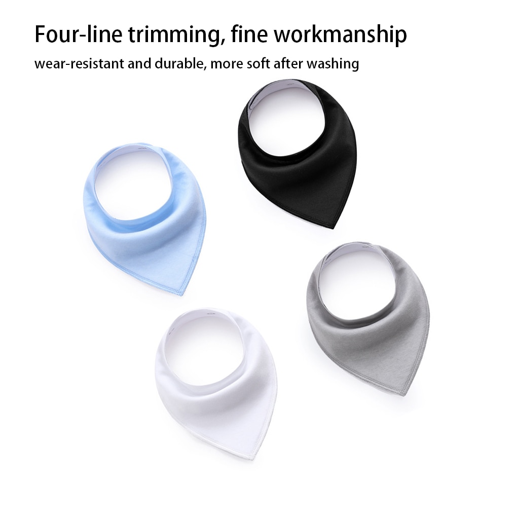 4PCS Drool Bibs Baby Cotton Soft Solid Color Bib Scarf Comfortable Burp Cloth Holiday Gifts Drooling Newborn Autumn