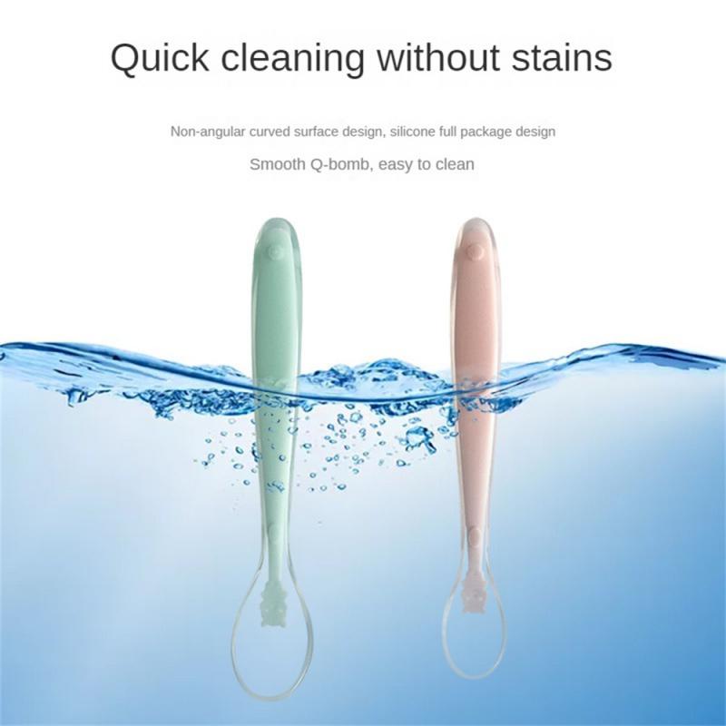Silicone Soft Spoon Baby Spoon Baby Feeding Tableware Children Food Feeding Dishes Feeder Appliance Supplementary Food Spoon