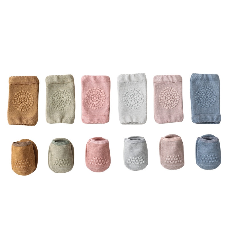 Autumn Baby Knee Pads Socks Set Anti-Slip Socks Kneecap Kids Crawling Safety Floor Socks Knee Protector Kneepad Leg Warmer Girl