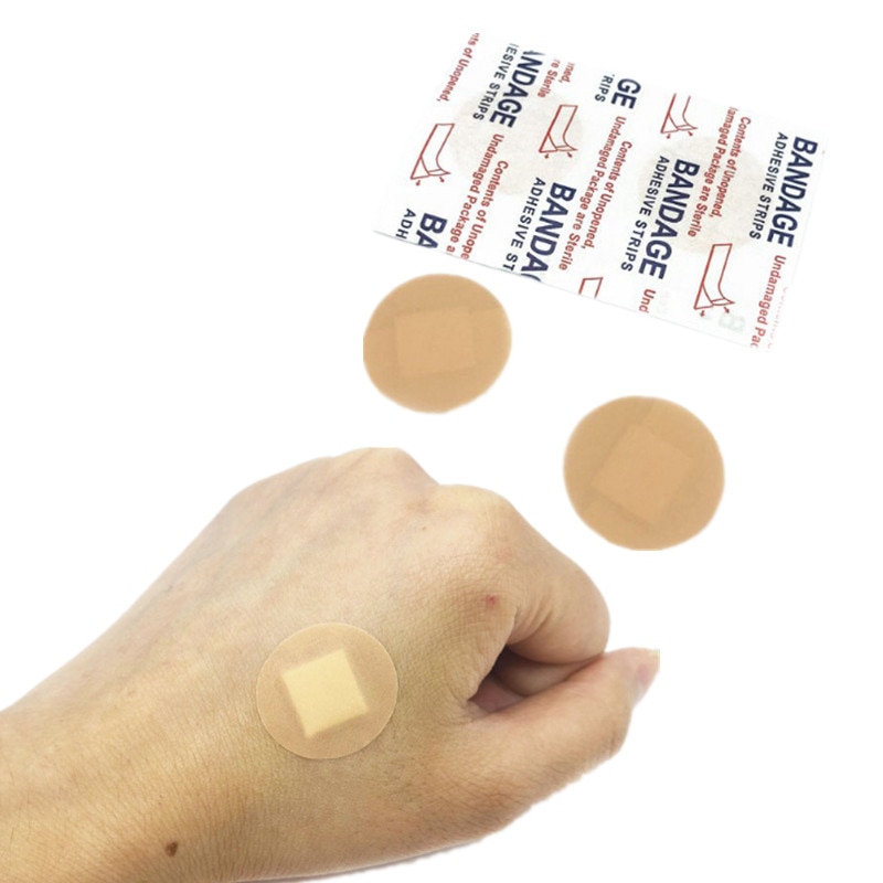 50pcs/set Round Shape Band Aid Breathable Injection Wound Dressing Plaster PE Circle Adhesive Bandage Skin Patch Medical Strips