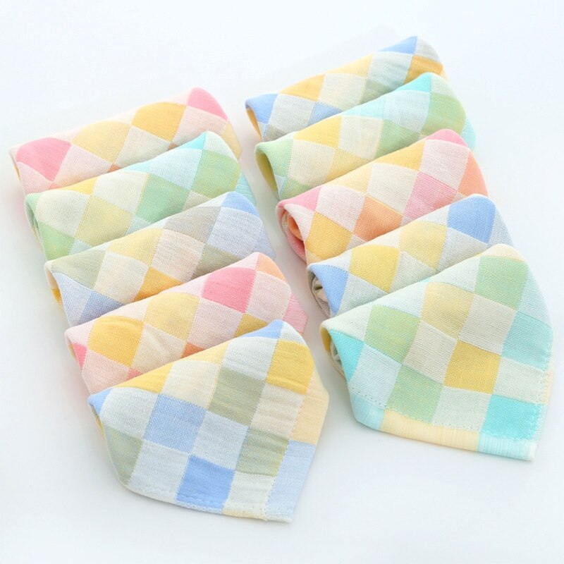 Baby Bib Wash Face Cloth Bath Towel Wipes Handkerchief Square Dot Saliva Towel