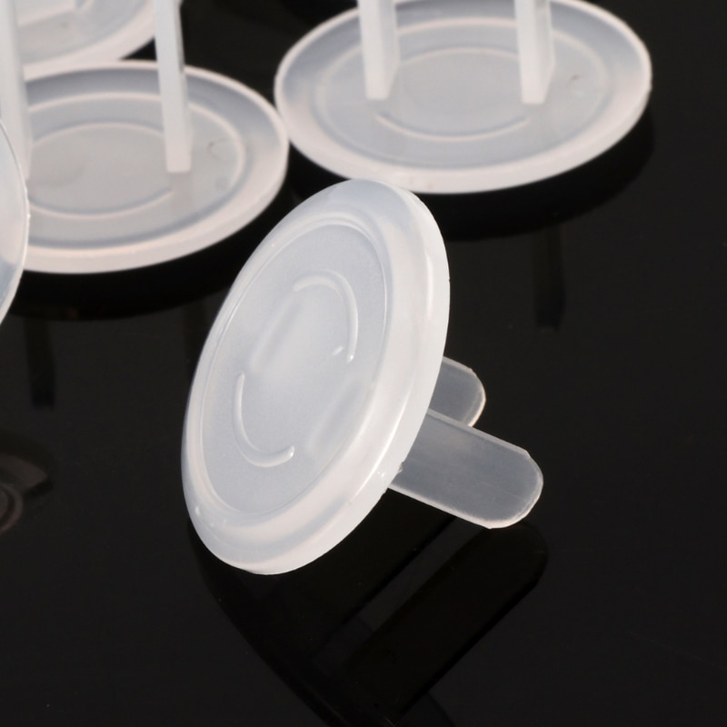 10Pcs White Power Socket Cover Baby Anti Electric Shock Plugs Protector Cover