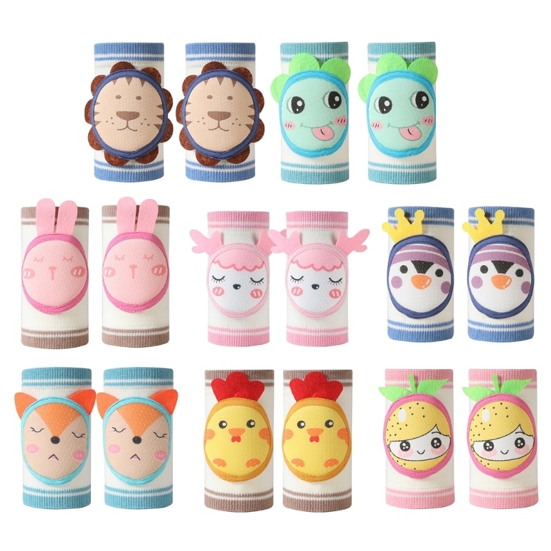 D7WF Baby Knee Pads Infant Toddler Breathable Cotton Kneepads Protector Knee Pad