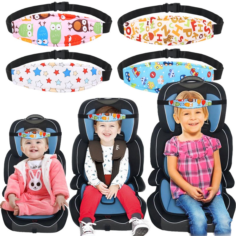 Baby Head Protection Fastening Strap New Adjustable Elastic Child Safety Seat Sleep Locator Head Support Stroller Fastening Pads