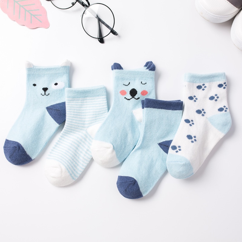 5 Pairs Spring Autumn Infant Baby Socks Summer Children's Socks for Girls Cotton Newborn Boy Toddler Socks Clothes Accessor