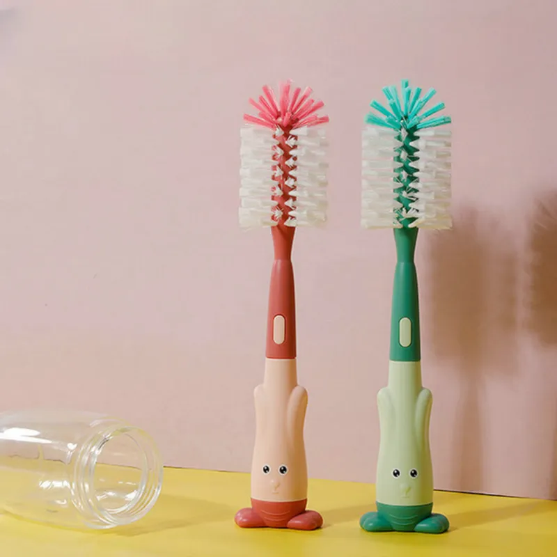 Baby Bottle Brush 3-In-1 360 Degree Baby Silicone Cup Bottle Cleaning Brushes Set andheld Soft Head Food Grade Brushes
