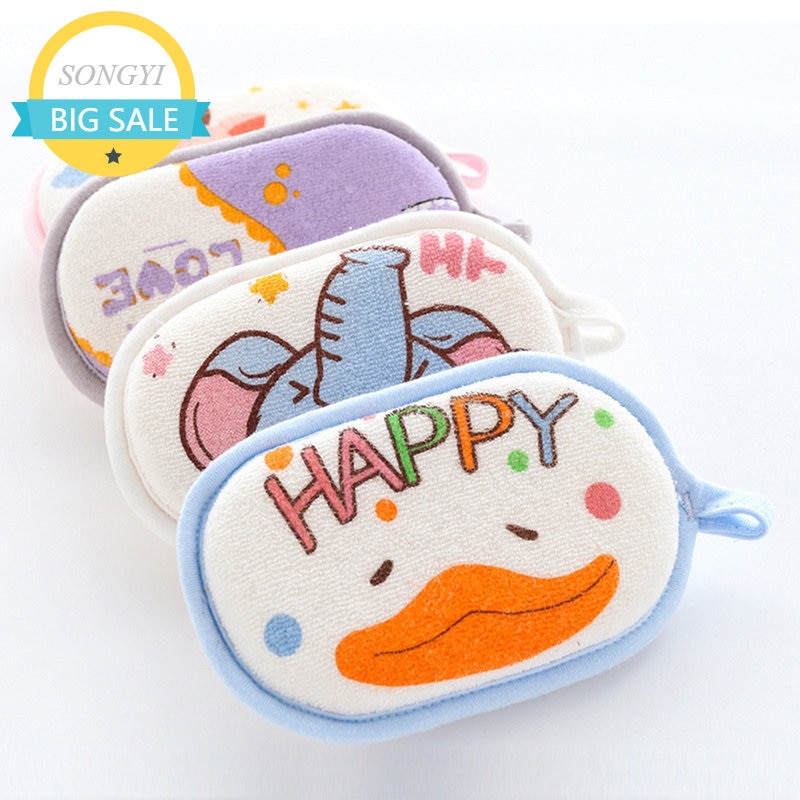 Baby Bath Sponge Soft Cartoon Shower Sponge Body Wash Sponge for Kids Bath Hair Wash Sponge Newborn Bath Cleaning Towel