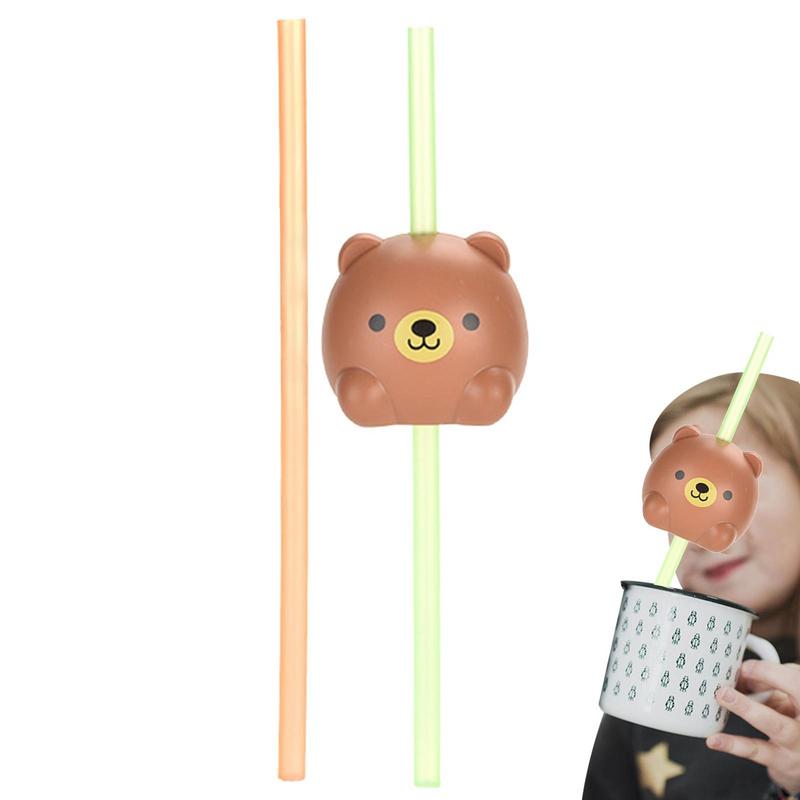 Animal Straws Children's Drinking Straws Reusable With 9 Sound Effects Fun Animal Styled For Baby Shower Gender Reveal Birt