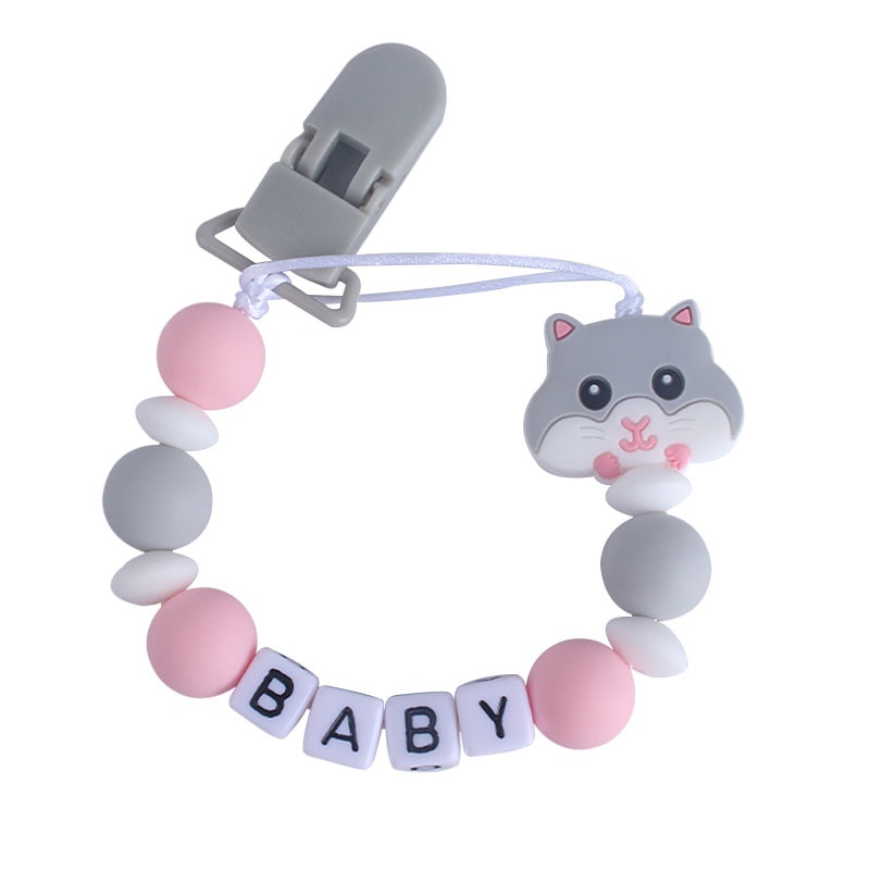 Personalized Name Baby Pacifier Clips Silicone Pacifier Chain DIY Infant Dummy Holder Newborn Nursing Nipple Clip Gift