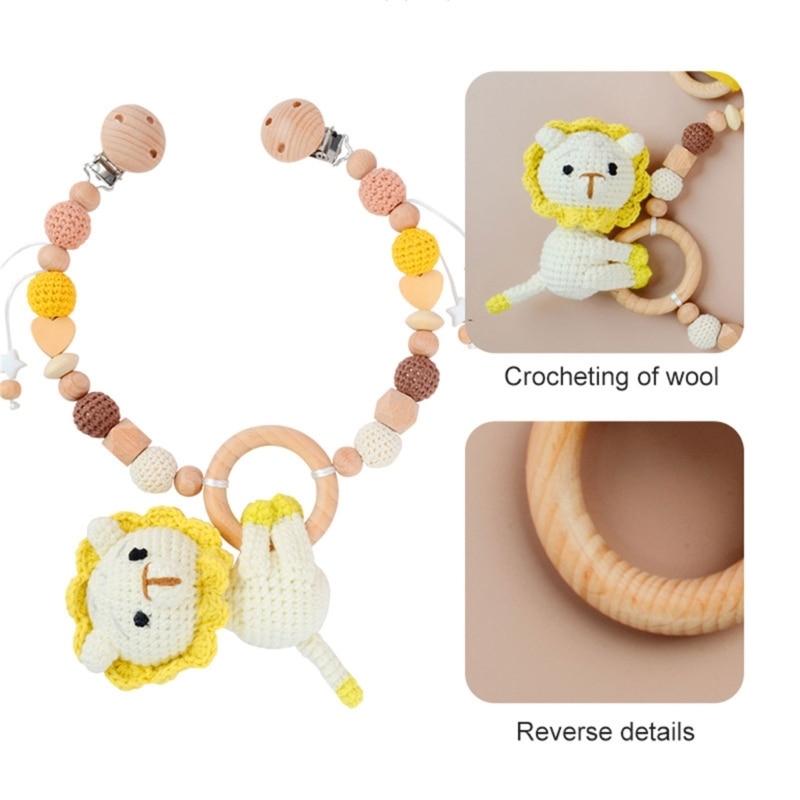 K1MA Kid Knit Animal Rattle Newborn Sleeping Handmade Toy Appease Toy Kid Photo Toy