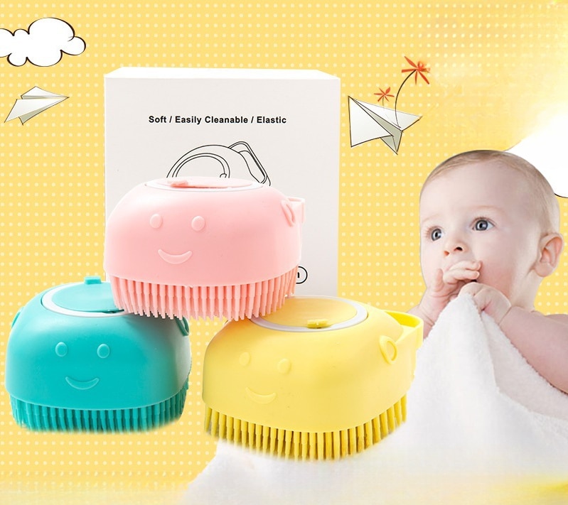 Shower Silicone Soft Brushes Shampoo Bath Brush Massage Comb Grooming Scrubber Brush Bathing Accessories Baby Kids Silicon Body