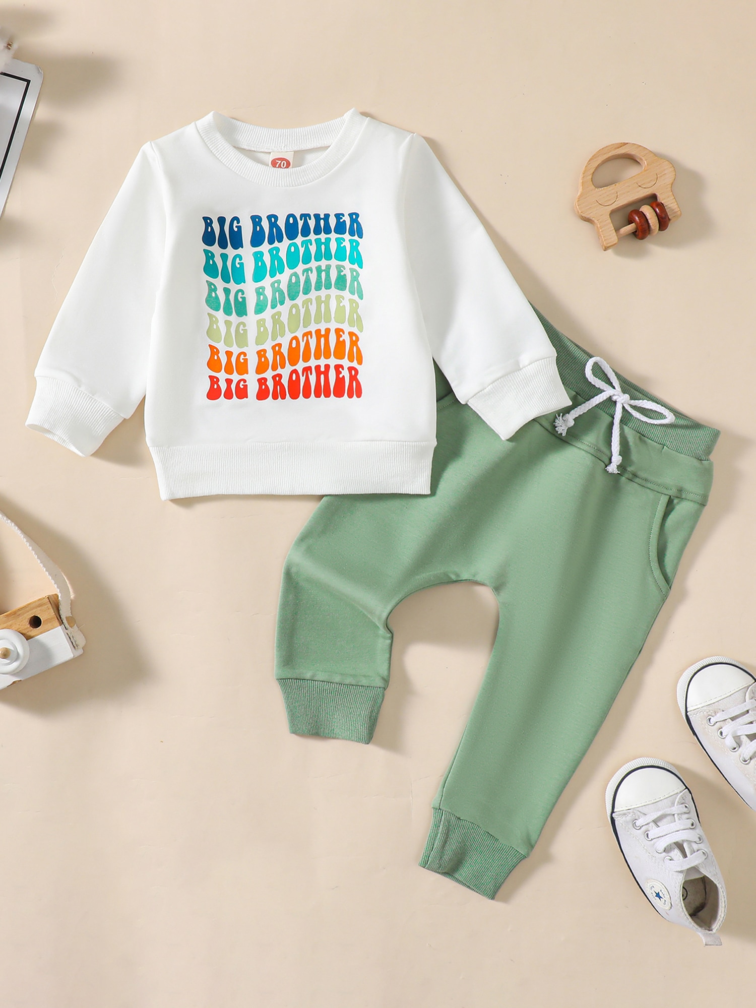 Big Sister Little Sister Matching Outfits Long Sleeve Letter Sweatshirt Pants Set Clothes