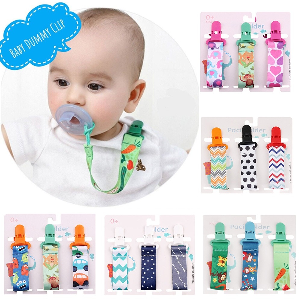 3 Sets of Dummy Pacifier Clips Baby Pacifier Chain Brackets Safe Carrying Portable Pacifier Brackets Baby Care Gifts