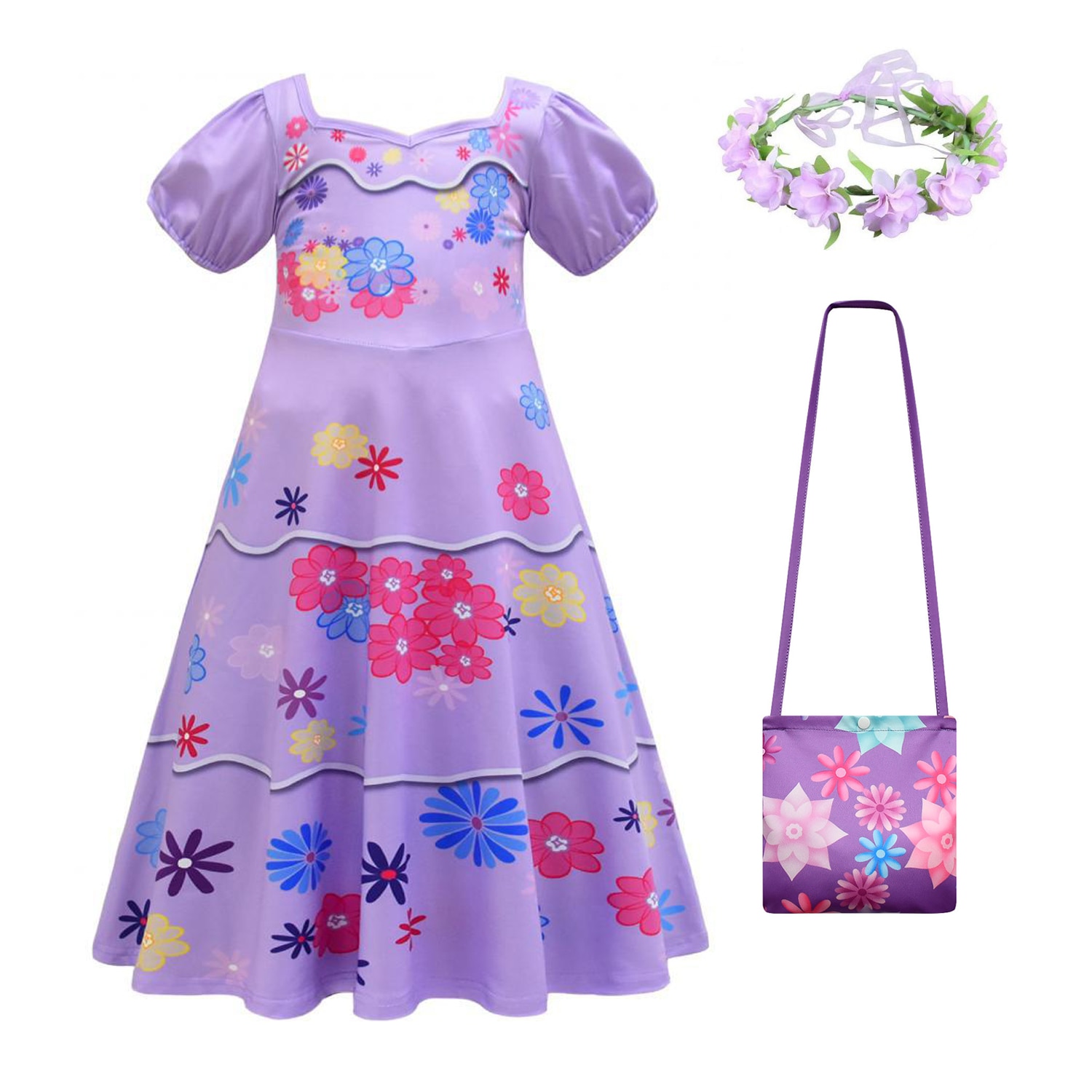 Jurebecia Isabela Costume For Girls Dress Outfit Cosplay Princess Tutu Dress Up For Halloween