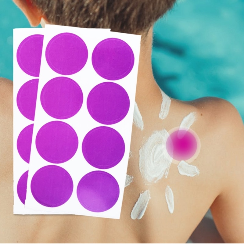 1 Sheet UV Color Changing Sticker Photosensitive Color Changing Paper UV Intensity Detection Outdoor Sunscreen Stickers A2UB