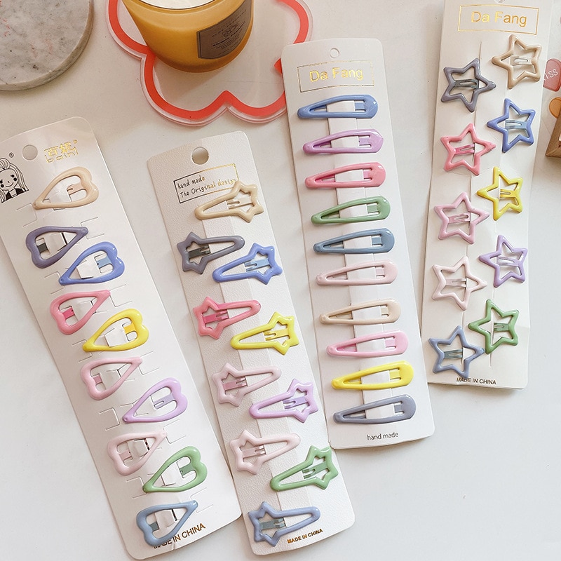 10pcs/lot Snap Hair Clip Cute Princess Hairpins Children Girls Kid Hair Clips Barrettes Accessories Hairclip Headwear Headdress