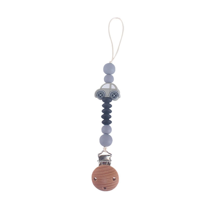 New Pacifier Clips Chain Car Silicone Beads Dummy Clip Holder Soother Chains Baby Teething Toys Chew Gifts BPA Free