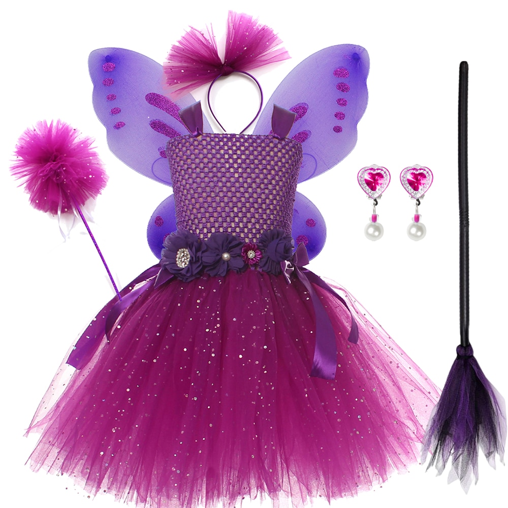 Disney Girls Tinker Bell Dress Halloween Cosplay Costume Children Butterfly Carnival Vestidos Party Fancy Dress
