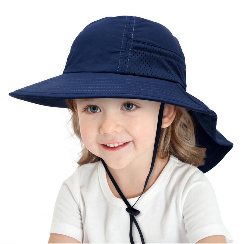 Kids Bucket Hat UPF 50 Summer Caps Sunshade Wide Brim Neck Cover Design Sunhat Summer Accessories