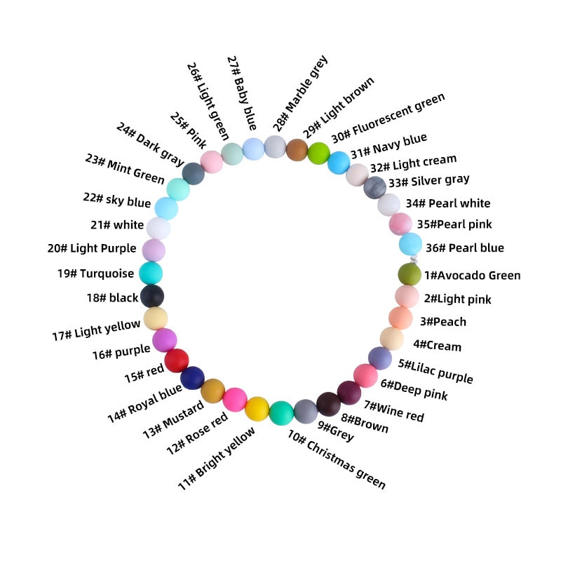50Pcs 12mm Round Silicone Beads BPA Free For Food Grade Silicone DIY Baby Pacifier Chain Accessories Teether Chewing Beads