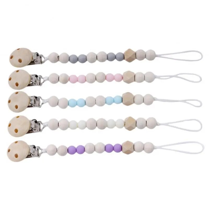 Pacifier Clip Chain Not Harm The Baby Beech Pacifier Clip Moderate Length Leisurely Crochet Pacifier Cli Baby Toy Accessories