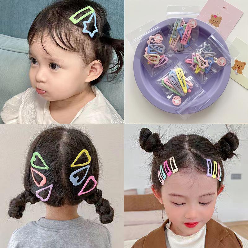 10Pcs Girl's Hairpin Cute Candy Color Star Waterdrop Shape Children Hair Clips Lovely Fashion Baby Girls Hair Accessories