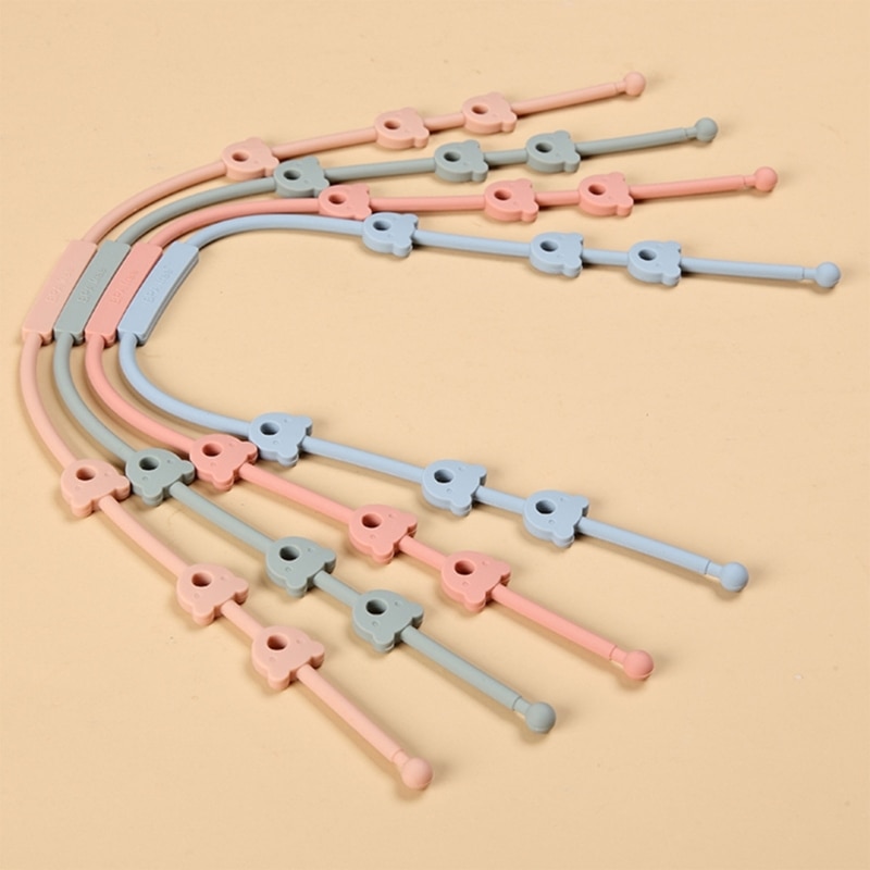 HUYU Baby Pacifier Chain Silicone Strap Adjustable Hanging Chain Soother Chain Holder Teething Feeding Bottle Lanyard