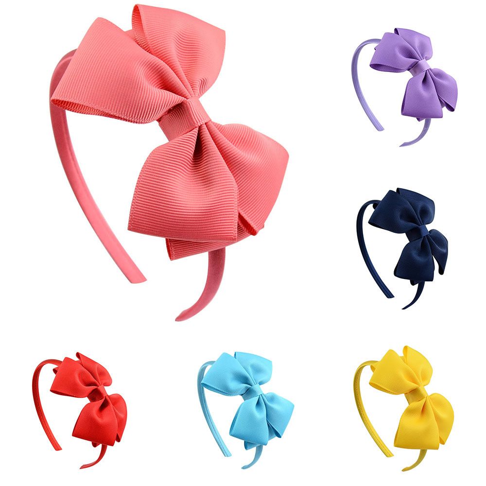 Bowknot 4'' Boutique Tiara Little Girls Headwear Hair Hoop Bow Hairband Ribbon Headbands Kids Hair Accessories