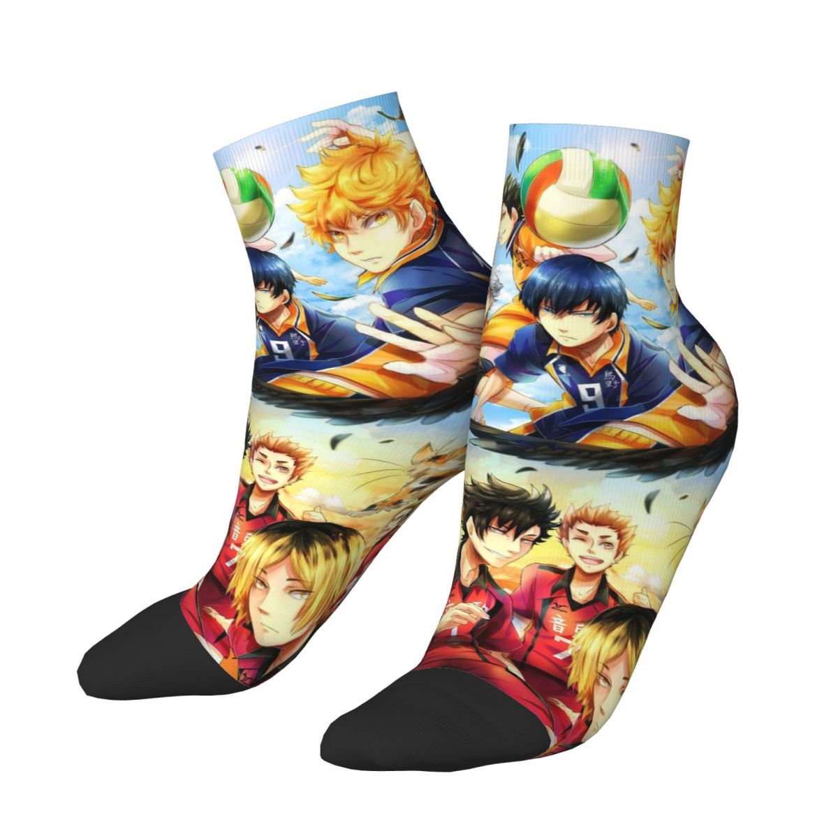 Karasuno Team Short Socks Men's Women's Fashion Japanese Anime Haikyuu Socks Spring Summer Autumn Winter Low Tube Sock