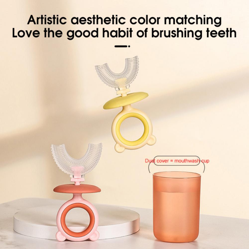 Food Grade Silicone Creative Childrens Toothbrush U-shaped Baby Toothbrush Oral Care Cleaning Baby Tooth Brushing Artifact