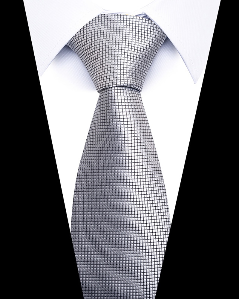 Silk Gray Solid Men Tie Wholasale corbatas para hombre Fashion Luxury 8 CM Wedding Business Party Necktie Tuxedo Accessory Boys
