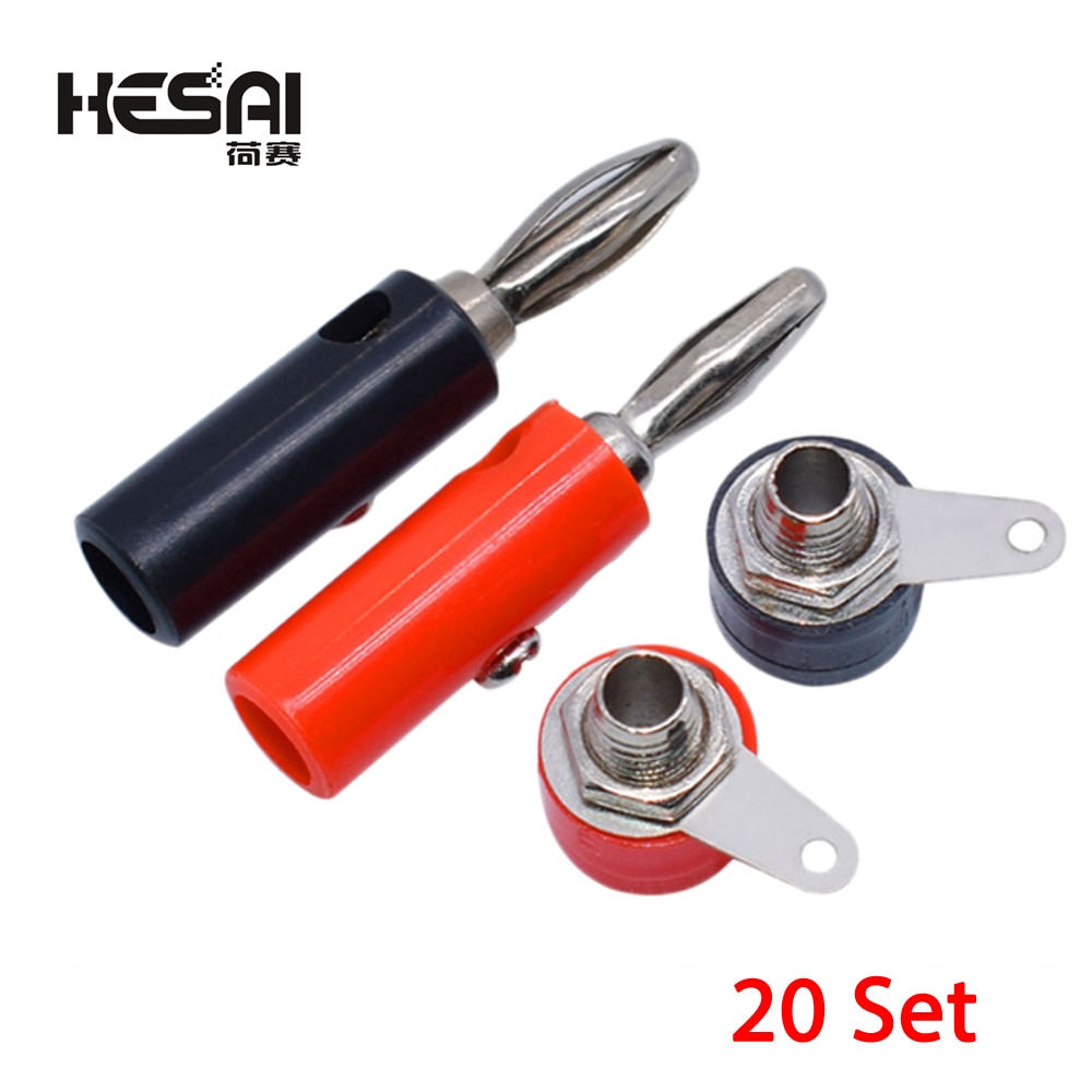 High Quality 20 pair (RED + BLACK) Amplifier Terminal Binding Post Banana Plug Jack Panel mount connector