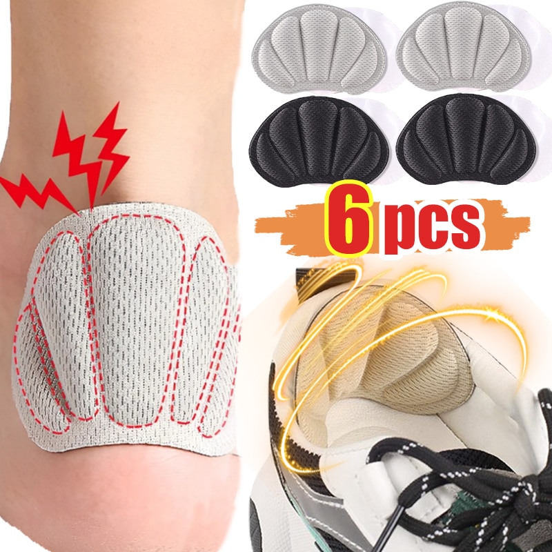6pcs Insoles Patch Heel Pads for Sports Shoes 4D Soft Adjustable Antiwear Self-Adhesive Cushion Insert Insole Protector Stickers